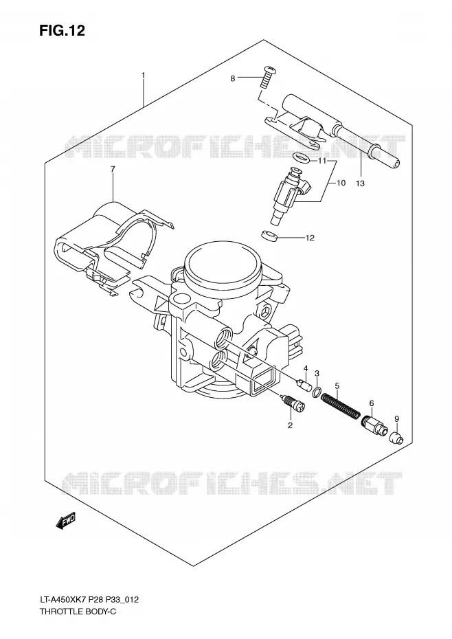 ENSEMBLE INJECTION Suzuki QUAD 450 KINGQUAD 2009  LT-A450XK9(P28/P33)