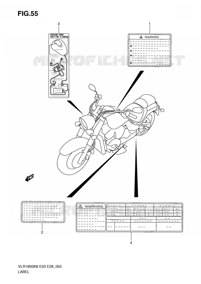 ETIQUETTE Suzuki MOTO 1800 BOULEVARD 2010  VLR1800TL0(E3/E28)