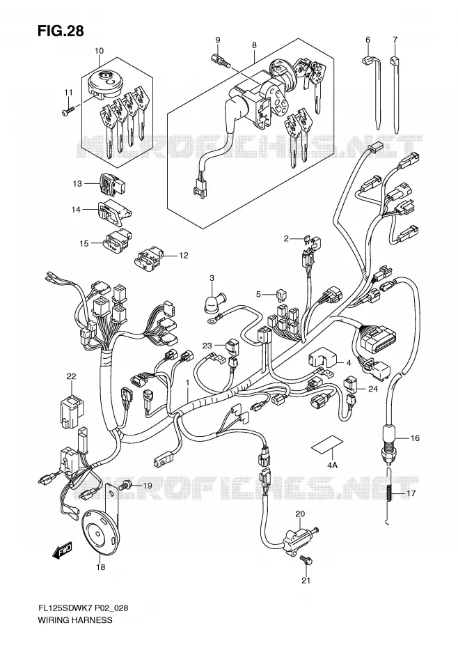 FAISCEAU ELECTRIQUE Suzuki SCOOTER 125 FL 2009  FL125SDWK9(P2)