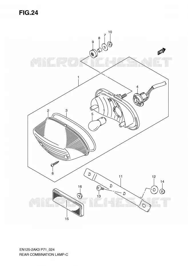 FEU ARRIERE Suzuki MOTO 125 EN 2007  EN125-2AK7(P71)