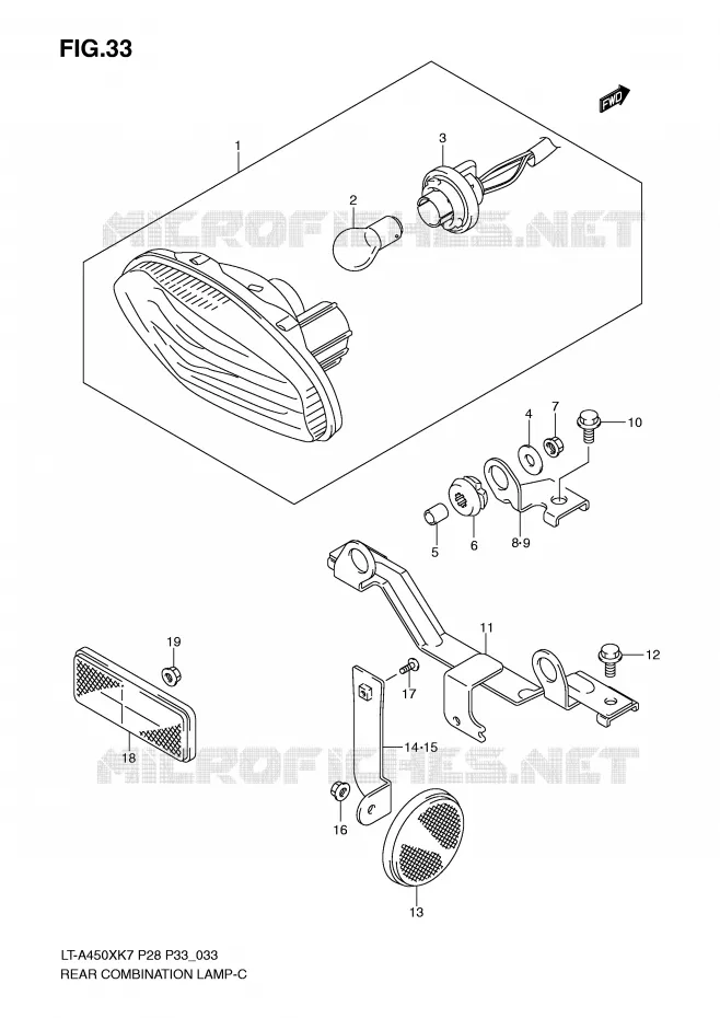FEU ARRIERE Suzuki QUAD 450 KINGQUAD 2009  LT-A450XZK9(P28/P33)