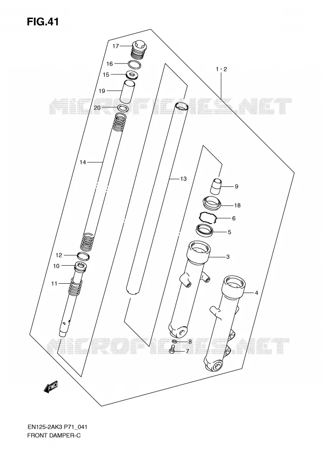 FOURCHE (JAPAN) Suzuki MOTO 125 EN 2007  EN125-2AK7(P71)
