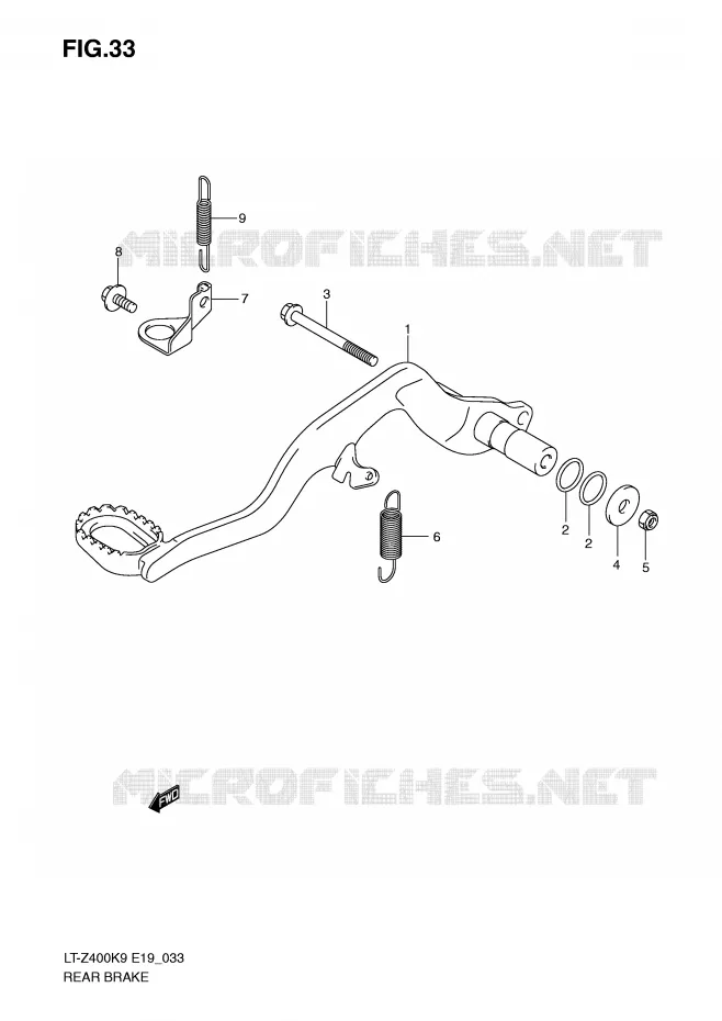 FREIN ARRIERE Suzuki QUAD 400 QUADSPORT 2009  LT-Z400ZK9(E19)