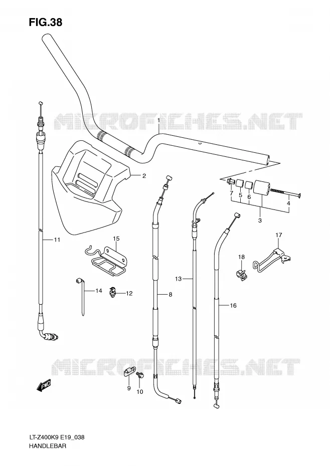 GUIDON Suzuki QUAD 400 QUADSPORT 2010  LT-Z400L0(E19)