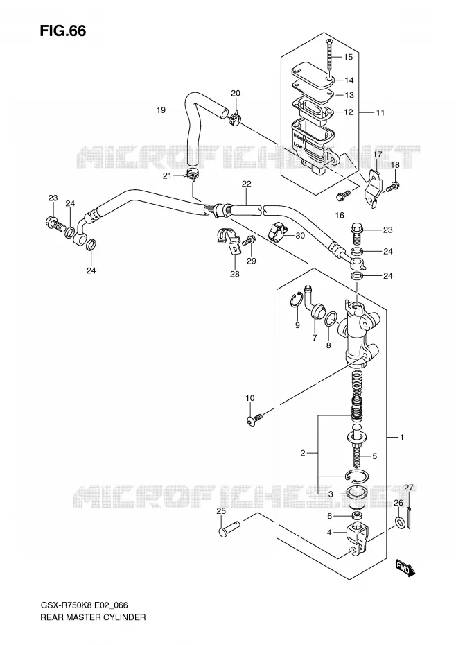 MAITRE CYLINDRE ARRIERE Suzuki MOTO 750 GSX-R 2010  GSX-R750L0(E2)