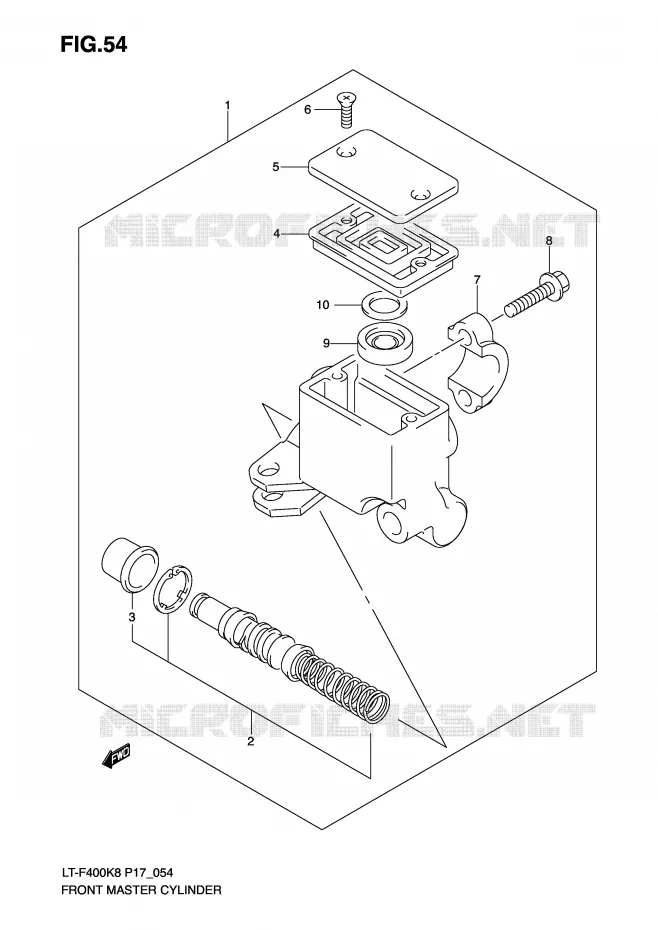 MAITRE CYLINDRE AVANT Suzuki QUAD 400 KINGQUAD 2009  LT-F400K9(P17)
