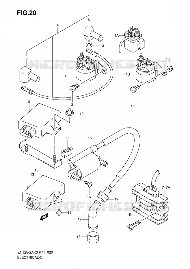PARTIE ELECTRIQUE Suzuki MOTO 125 EN 2007  EN125-2AK7(P71)