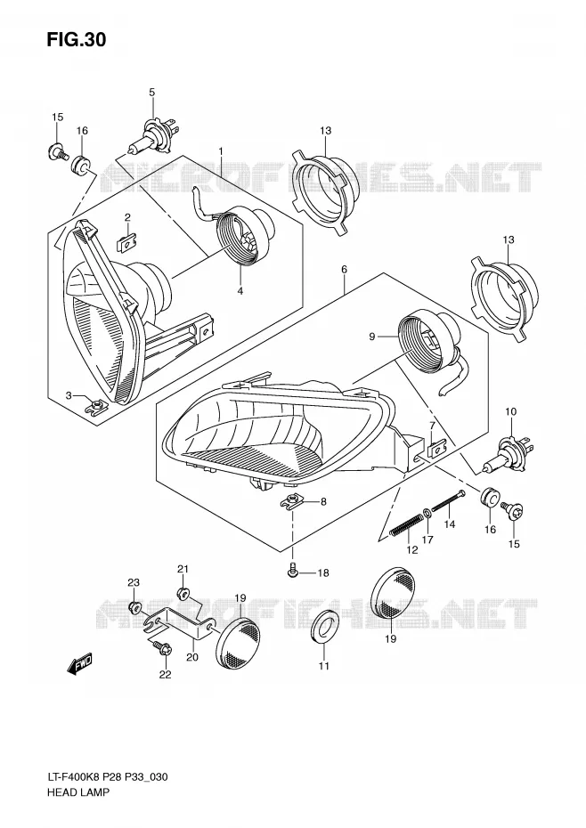 PHARE Suzuki QUAD 400 KINGQUAD 2009  LT-F400K9(P28/P33)