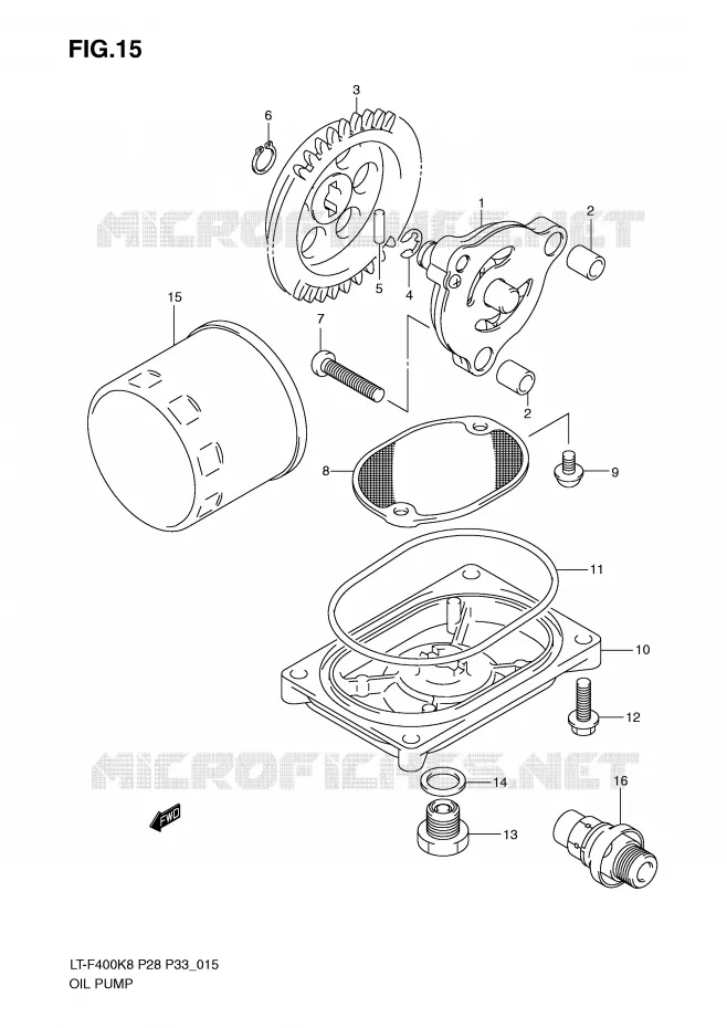 POMPE A HUILE Suzuki QUAD 400 KINGQUAD 2009  LT-F400K9(P28/P33)