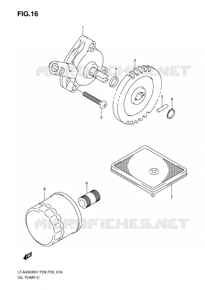 POMPE A HUILE Suzuki QUAD 450 KINGQUAD 2007  LT-A450XK7(P28/P33)