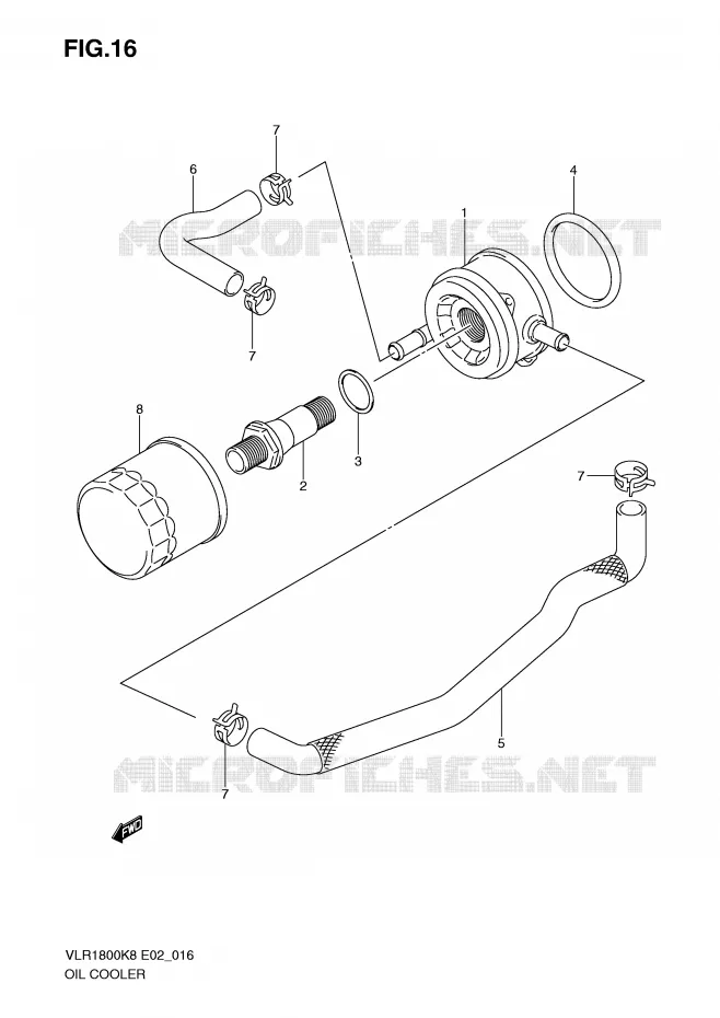RADIATEUR D'HUILE Suzuki MOTO 1800 INTRUDER 2009  VLR1800K9(E2)