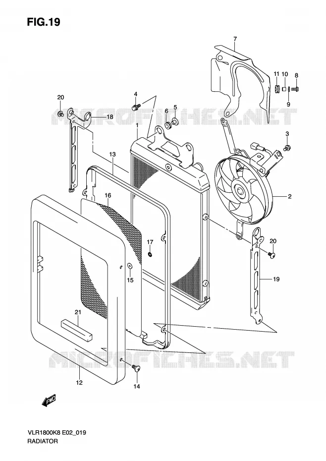 RADIATEUR Suzuki MOTO 1800 INTRUDER 2009  VLR1800TK9(E2)