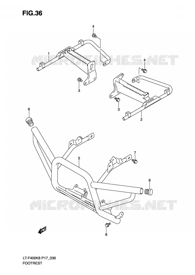 REPOSE PIED Suzuki QUAD 400 KINGQUAD 2008  LT-F400K8(P17)