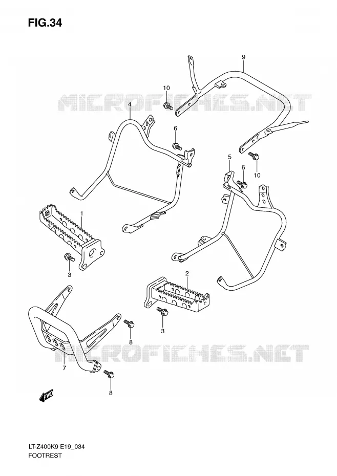 REPOSE PIED Suzuki QUAD 400 QUADSPORT 2010  LT-Z400ZL0(E19)