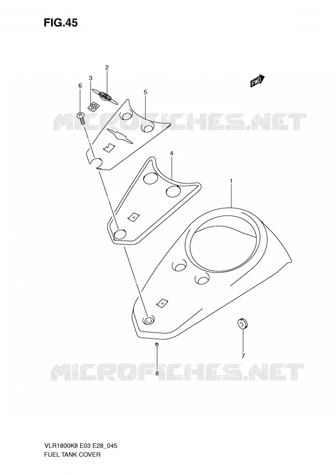 RESERVOIR D'ESSENCE - COUVERCLES Suzuki MOTO 1800 BOULEVARD 2010  VLR1800TL0(E3/E28)