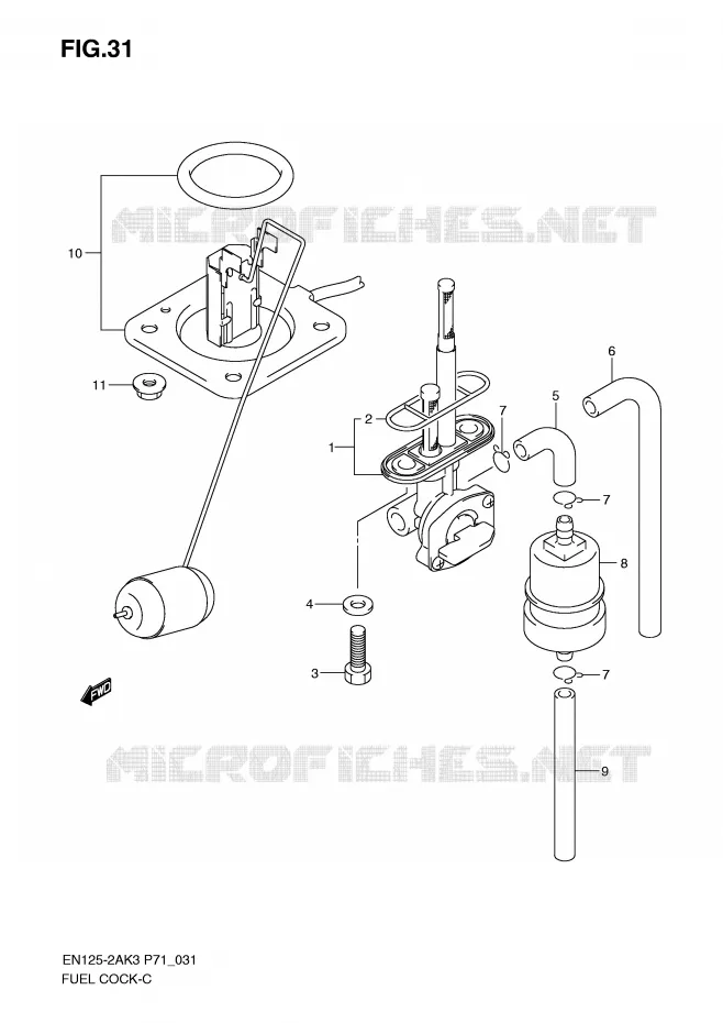 ROBINET D'ESSENCE Suzuki MOTO 125 EN 2007  EN125-2AK7(P71)