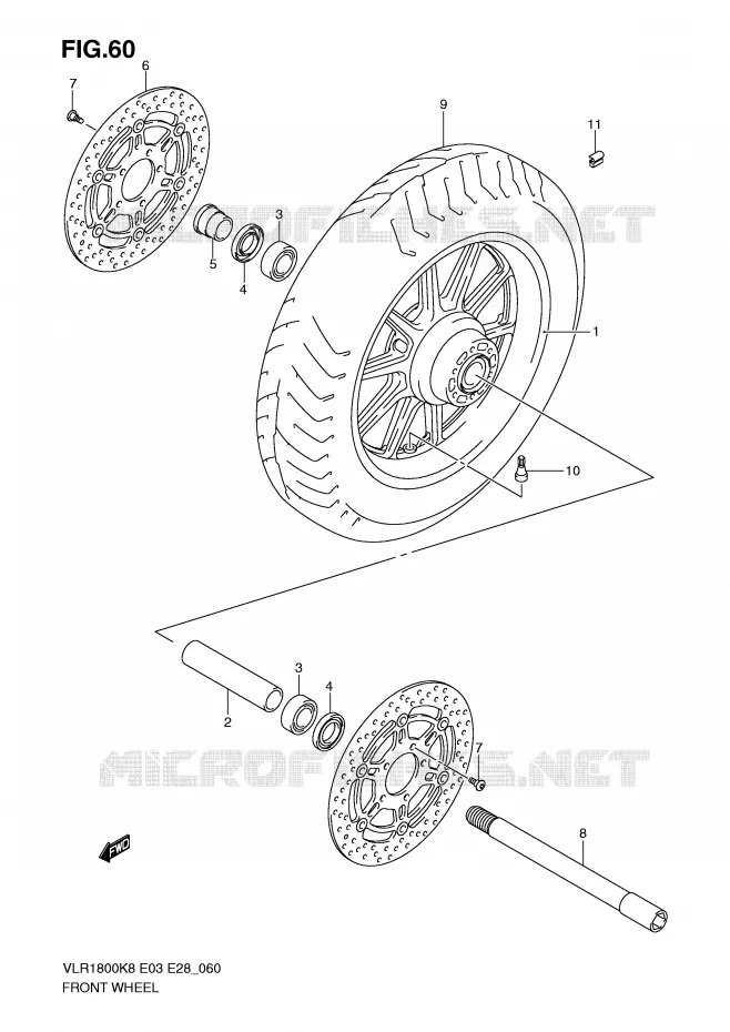 ROUE AVANT Suzuki MOTO 1800 INTRUDER 2009  VLR1800TK9(E3/E28)