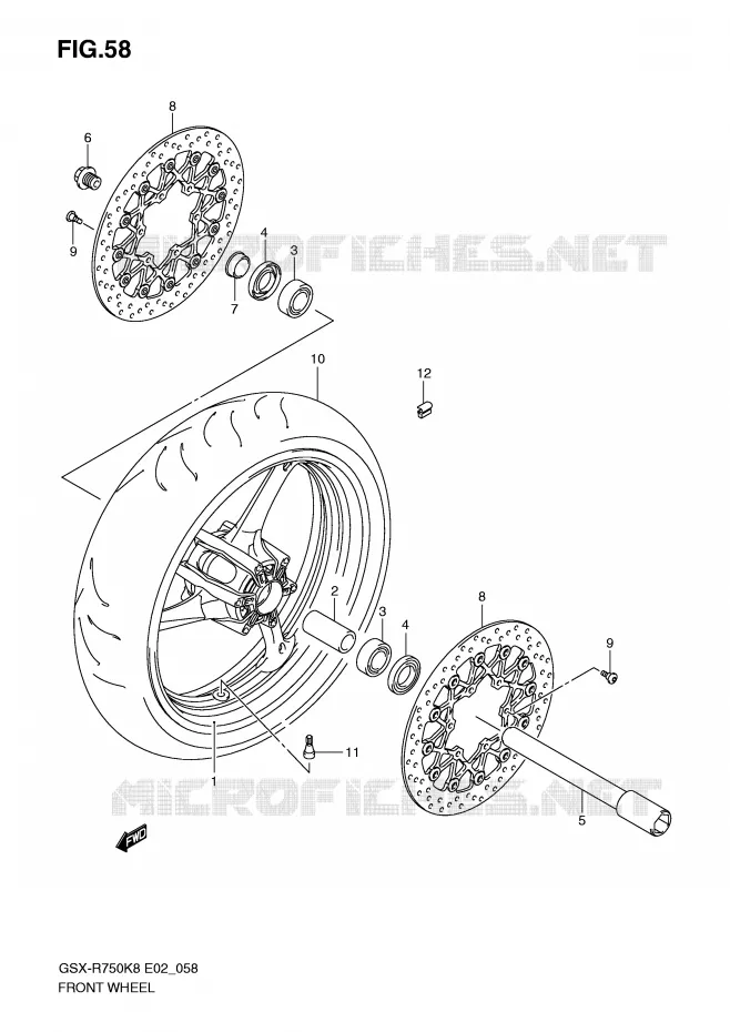 ROUE AVANT Suzuki MOTO 750 GSX-R 2009  GSX-R750UFK9(E2)