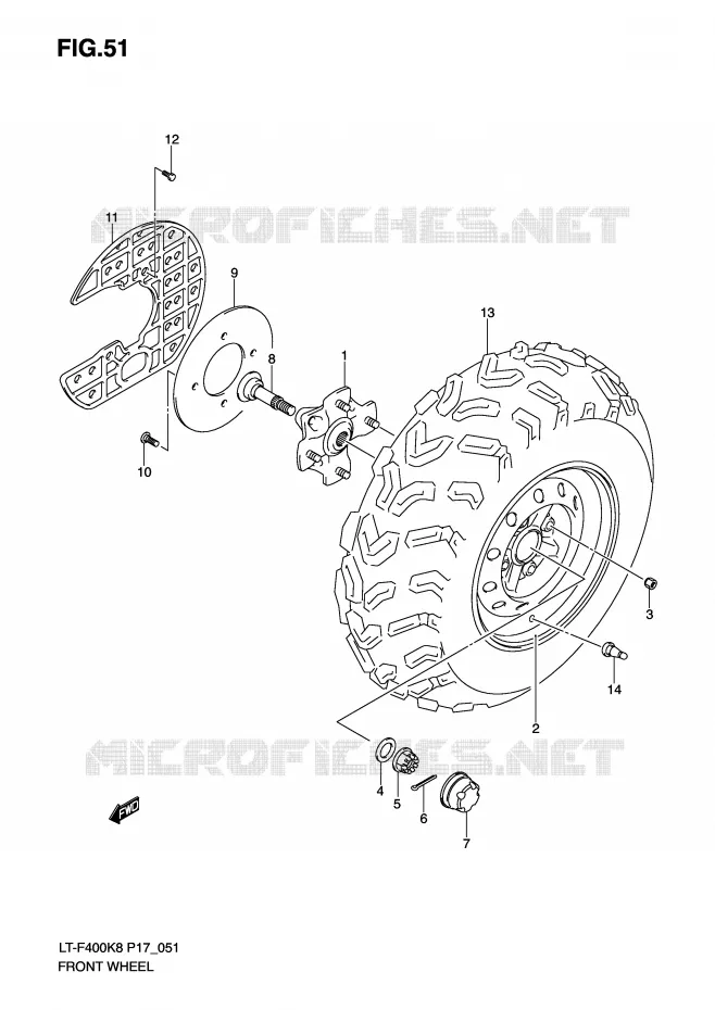 ROUE AVANT Suzuki QUAD 400 KINGQUAD 2009  LT-F400K9(P17)