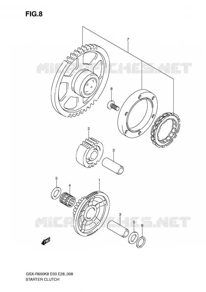 ROUE LIBRE DE DEMARREUR Suzuki MOTO 600 GSX-R 2010  GSX-R600L0(E3/E28)