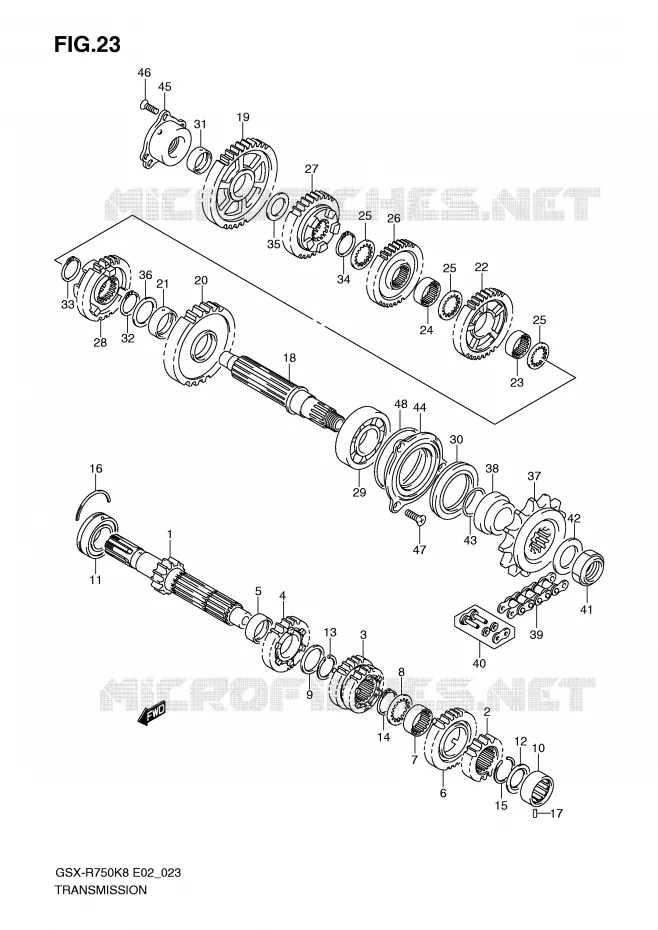 TRANSMISSION Suzuki MOTO 750 GSX-R 2010  GSX-R750UFL0(E2)
