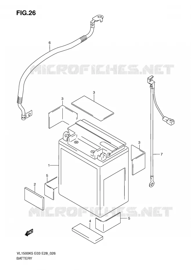 BATTERIE Suzuki MOTO 1500 BOULEVARD 2007  VL1500TK7(E3/E28)
