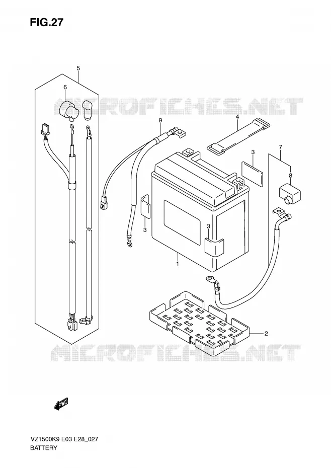 BATTERIE Suzuki MOTO 1500 BOULEVARD 2010  VZ1500L0(E3/E28)