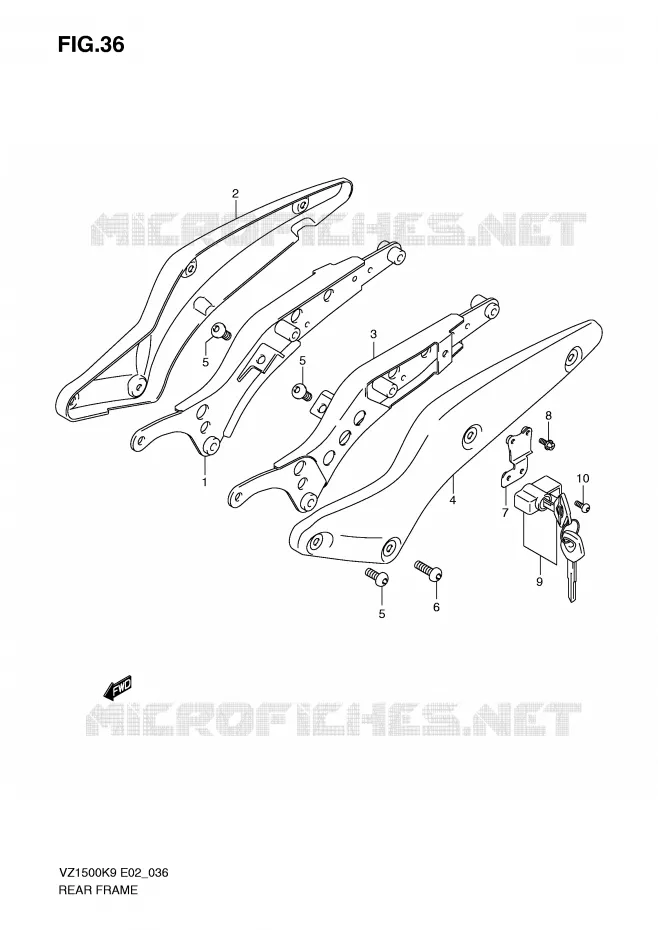 BOUCLE ARRIERE Suzuki MOTO 1500 BOULEVARD-M91 2010  VZ1500L0(E2)