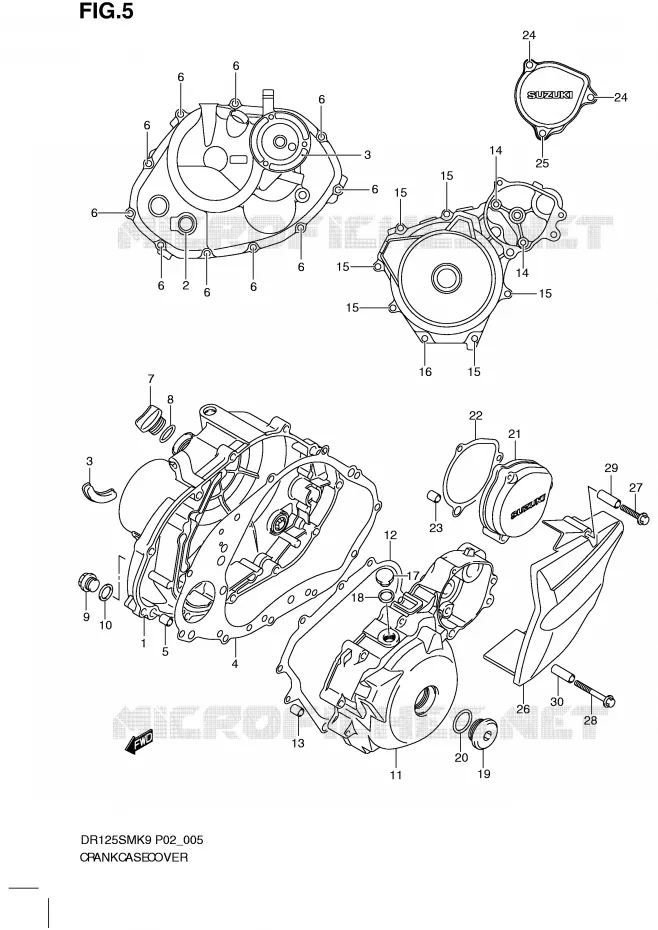 CACHE CARTERS MOTEUR Suzuki MOTO 125 DR 2009  DR125SMK9