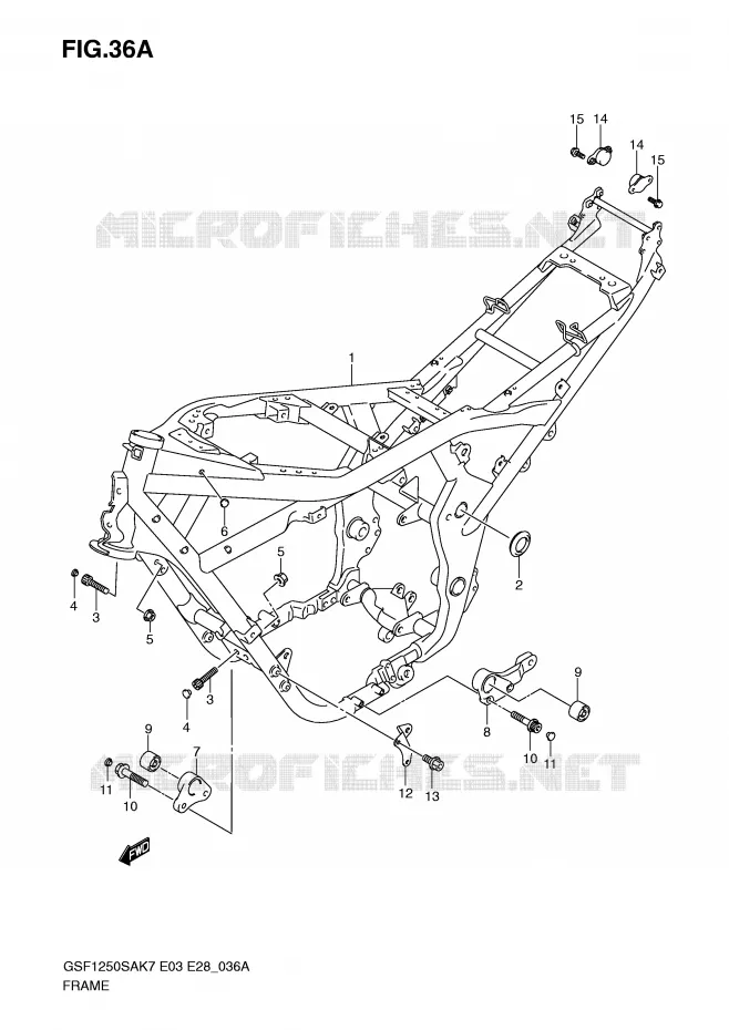 CADRE (MODEL K9) Suzuki MOTO 1250 BANDIT-S 2007  GSF1250SAK7(E3/E28)