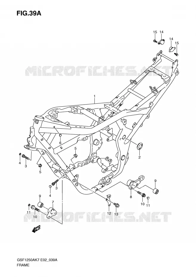 CADRE (MODEL K9) Suzuki MOTO 1250 BANDIT-S 2009  GSF1250SAK9(E2)
