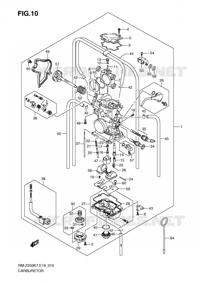 CARBURATEUR Suzuki MOTO 250 RM-Z 2007  RM-Z250K7(E19)