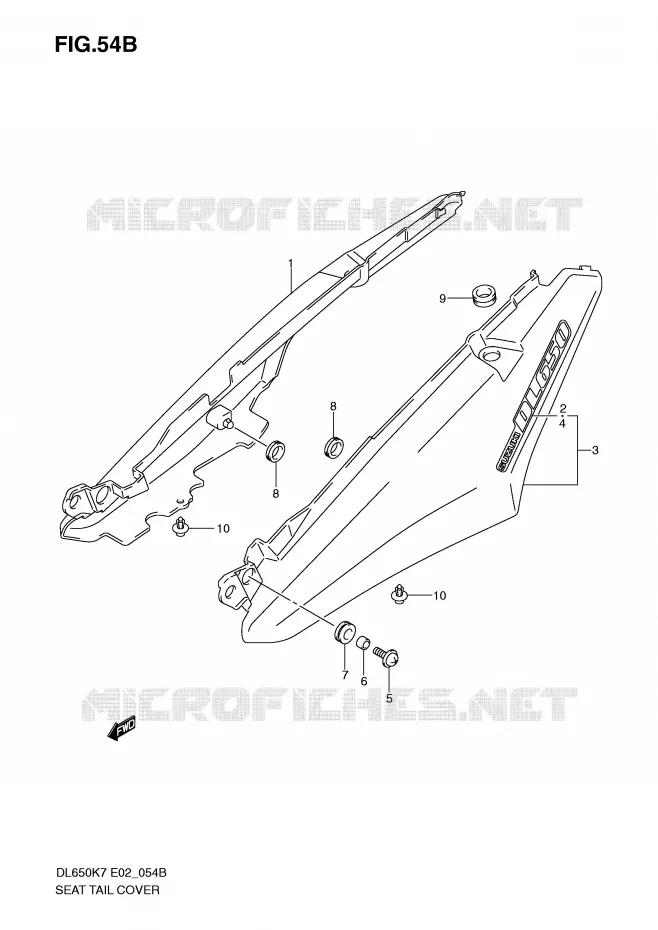 CARENAGE ARRIERE - CAPOT DE SELLE (MODEL K9/L0) Suzuki MOTO 650 V-STROM 2010  DL650AL0(E2)