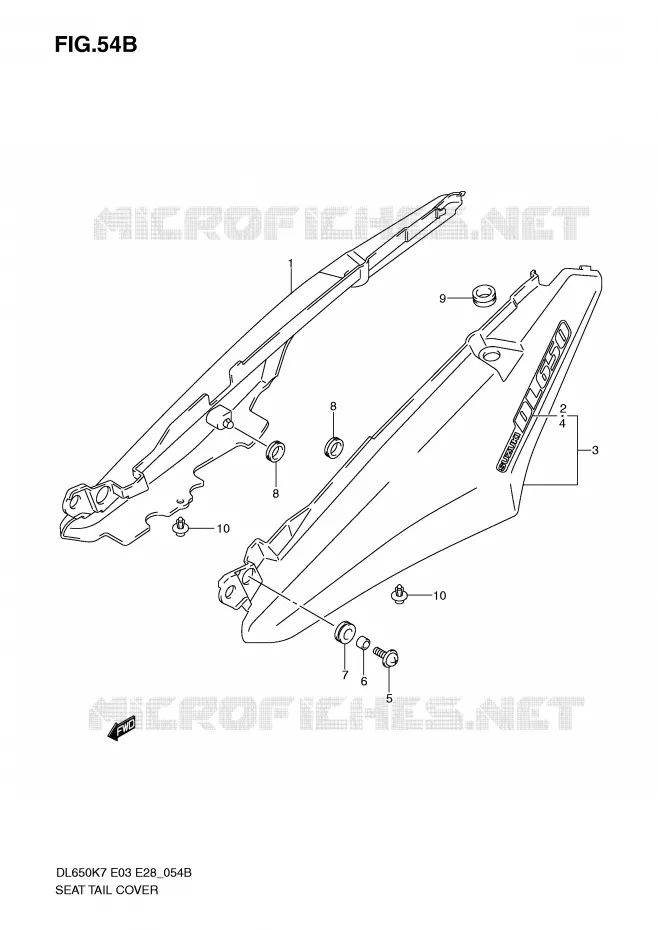 CARENAGE ARRIERE - CAPOT DE SELLE (MODEL K9/L0) Suzuki MOTO 650 V-STROM 2010  DL650AL0(E3/E28)