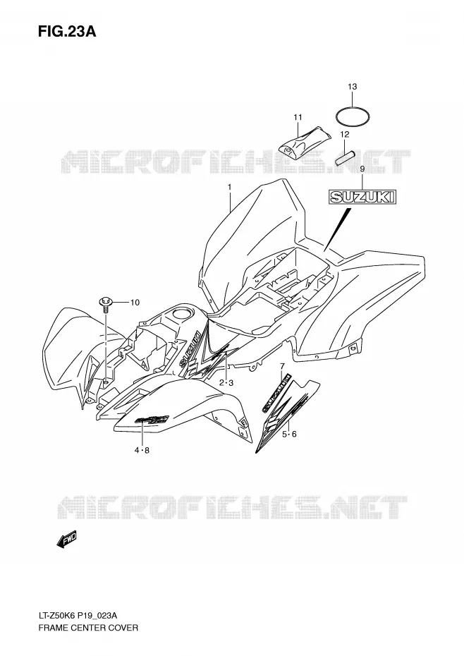 CARENAGES (MODEL K8/K9) Suzuki QUAD 50 QUADSPORT 2015  LT-Z50L0(P19)