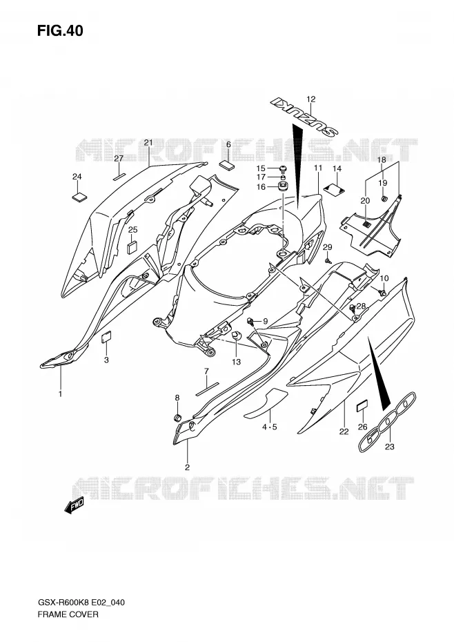 CARENAGES (MODEL K8) Suzuki MOTO 600 GSX-R 2010  GSX-R600L0(E2)