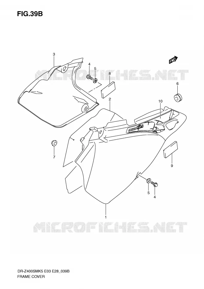 CARENAGES (MODEL K9) Suzuki MOTO 400 DR-Z 2008  DR-Z400SMK8(E3/E28)