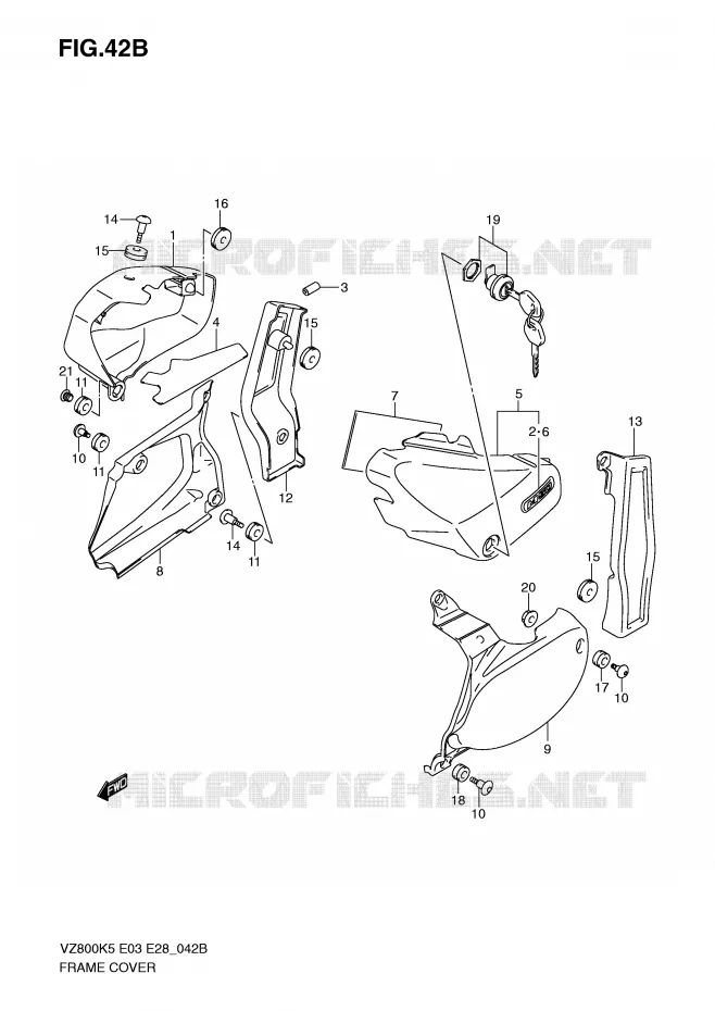 CARENAGES (MODEL K9) Suzuki MOTO 800 MARAUDER 2007  VZ800K7(E3/E28)