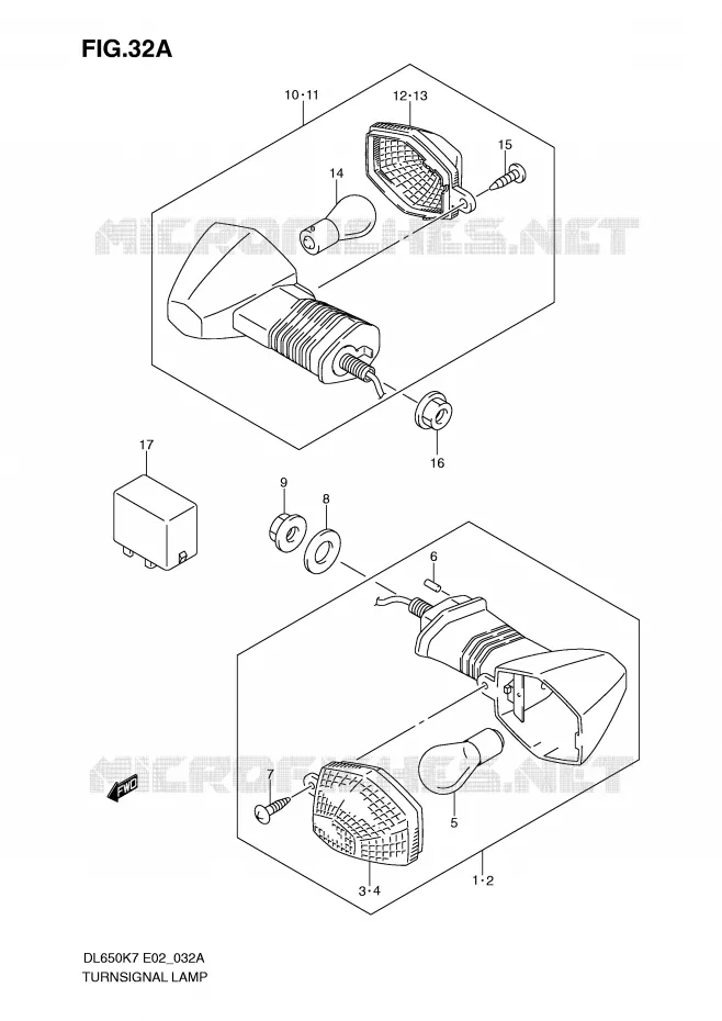 CLIGNOTANTS (MODEL K9/L0) Suzuki MOTO 650 V-STROM 2010  DL650L0(E2)