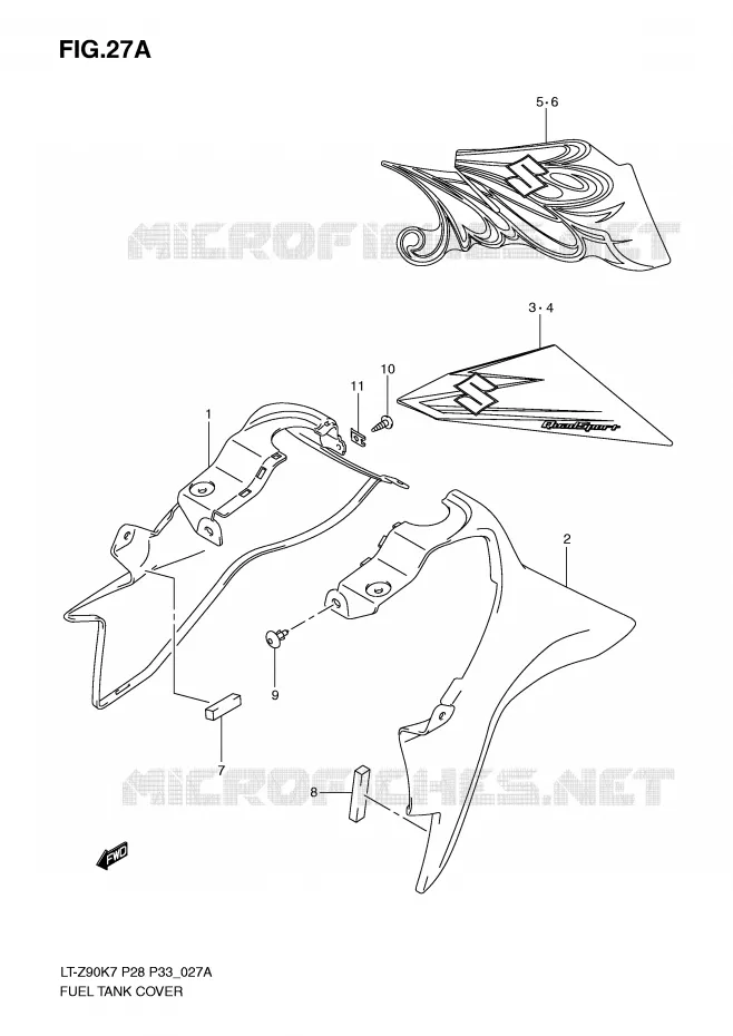 COUVRE RESERVOIR (MODEL K9) Suzuki QUAD 90 QUADSPORT 2009  LT-Z90ZK9(P28/P33)