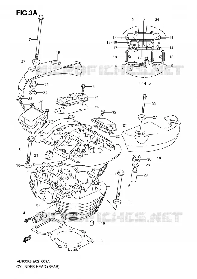 CULASSE ARRIERE (MODEL K9/L0) Suzuki MOTO 800 VOLUSIA 2007  VL800UEK7(E2)