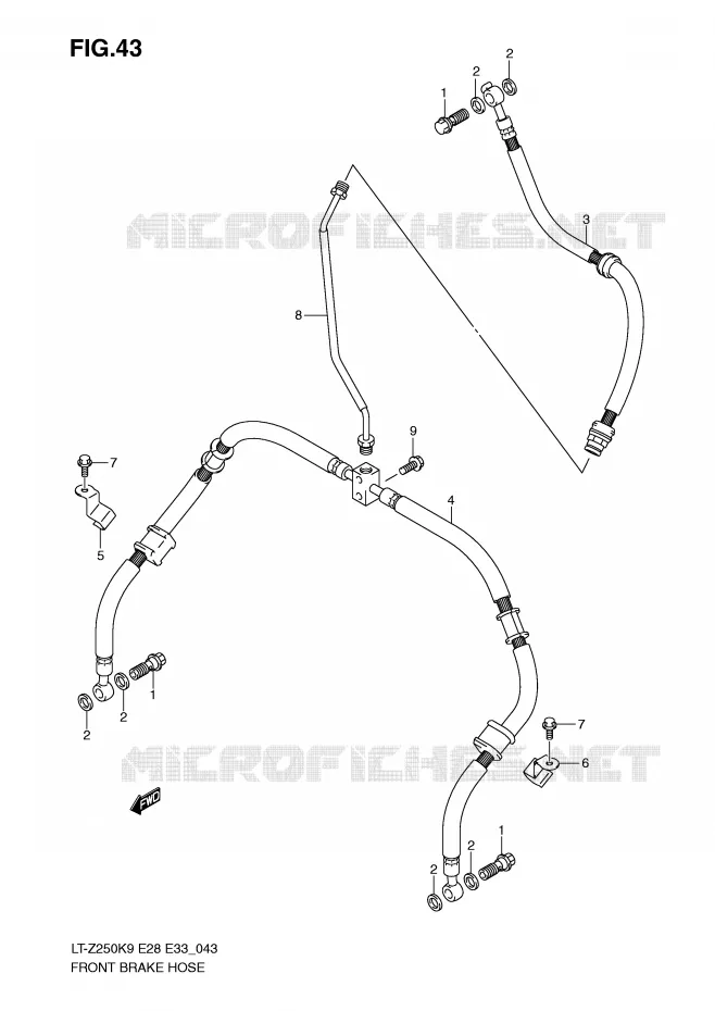 DURITE DE FREIN AVANT Suzuki QUAD 250 QUADSPORT 2010  LT-Z250ZL0(E28/E33)