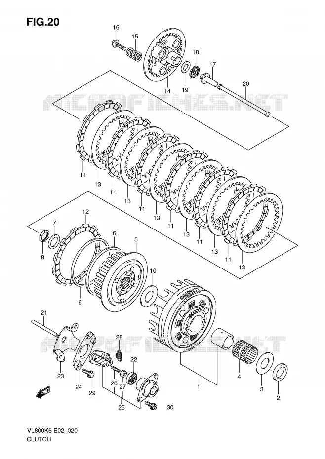 EMBRAYAGE Suzuki MOTO 800 VOLUSIA 2010  VL800L0(E2)
