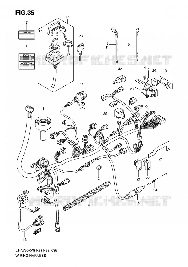 FAISCEAU ELECTRIQUE Suzuki QUAD 750 KINGQUAD 2009  LT-A750XK9(P28/P33)