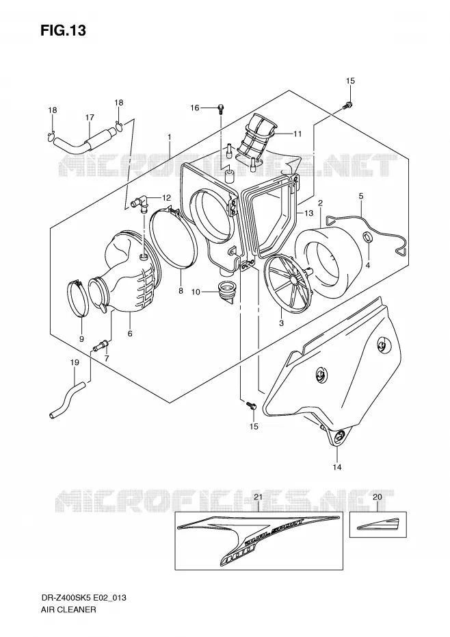 FILTRE A AIR Suzuki MOTO 400 DR-Z 2005  DR-Z400SK5(E2)