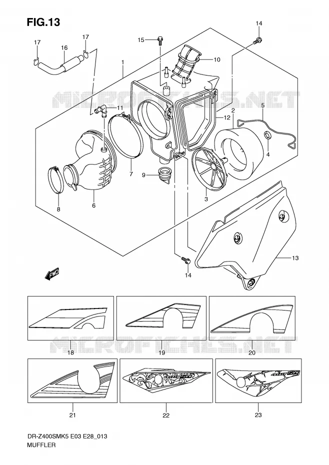 FILTRE A AIR Suzuki MOTO 400 DR-Z 2007  DR-Z400SMK7(E3/E28)