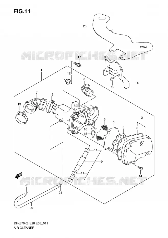 FILTRE A AIR Suzuki MOTO 70 DR-Z 2012  DR-Z70L0(E28/E33)