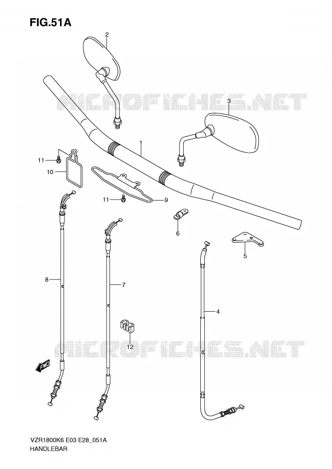 GUIDON (MODEL K9) Suzuki MOTO 1800 INTRUDER 2010  VZR1800L0(E3/E28)