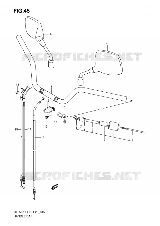 GUIDON Suzuki MOTO 650 V-STROM 2009  DL650AK9(E3/E28)
