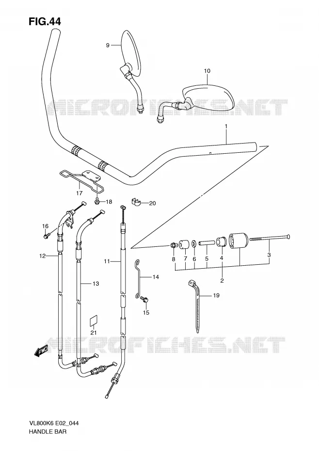 GUIDON Suzuki MOTO 800 VOLUSIA 2010  VL800CUEL0(E2)